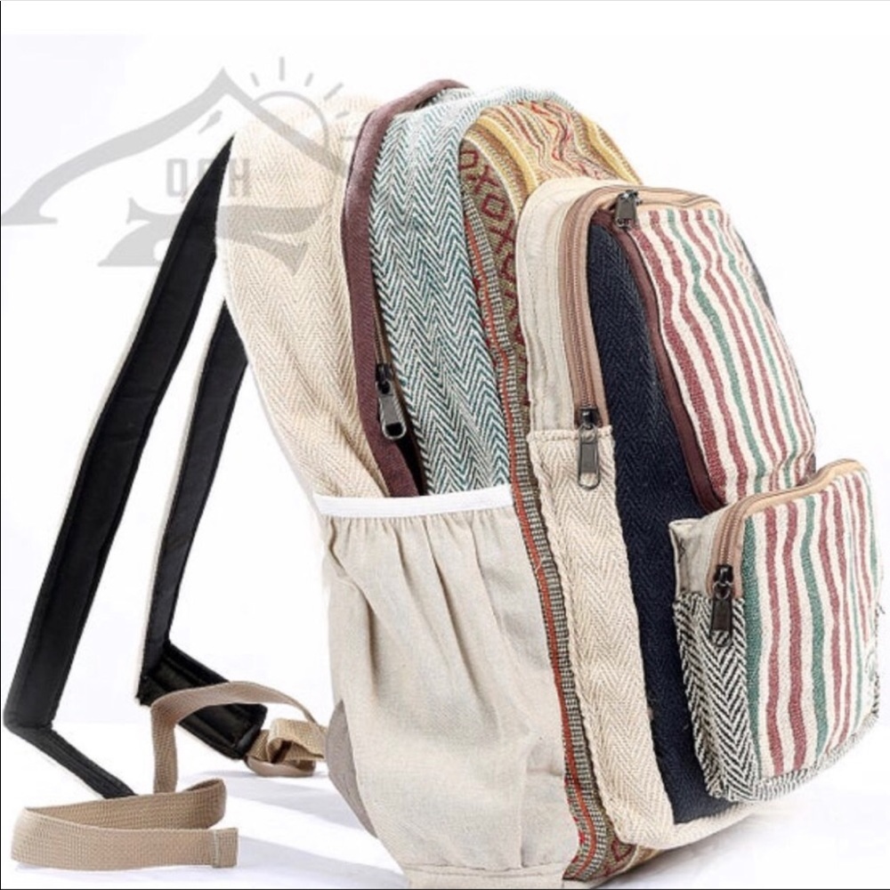 Handmade Multi Pocket Hemp Backpack - Picture 6 of 6